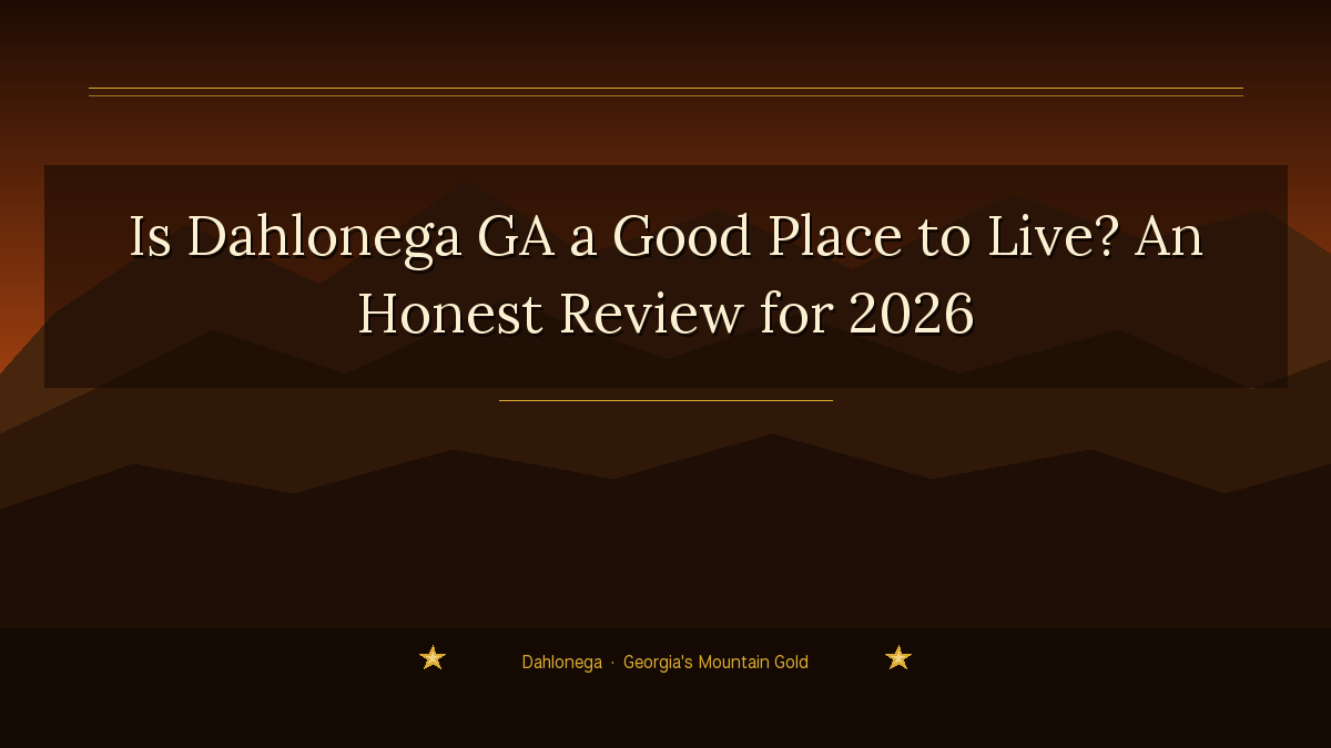 Is Dahlonega GA a Good Place to Live? An Honest Review for 2026