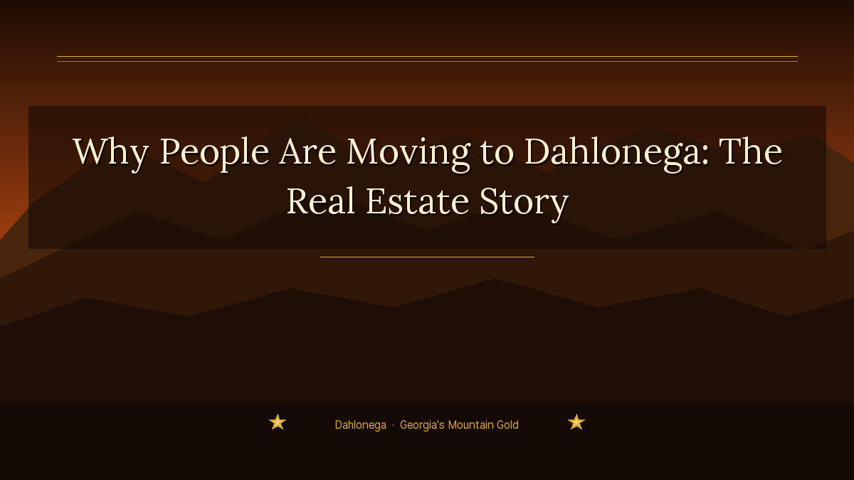 Why People Are Moving to Dahlonega: The Real Estate Story