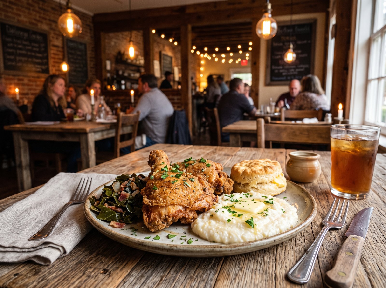 A Southern farm-to-table dish at a Dahlonega, Georgia restaurant
